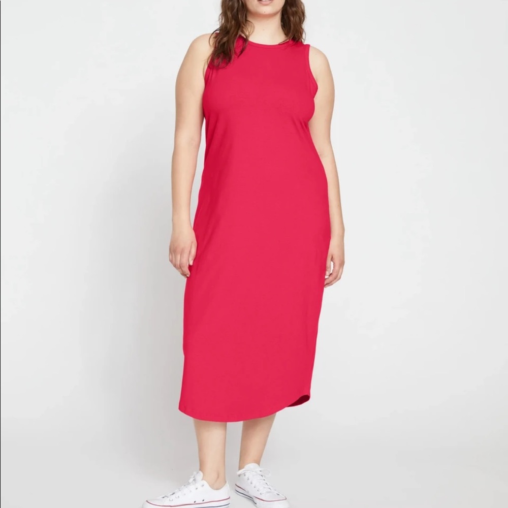 Universal Standard Cai High Neck Tank Dress in Cerise Size M/2X 18/20 NWT
